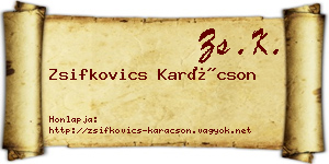 Zsifkovics Karácson névjegykártya